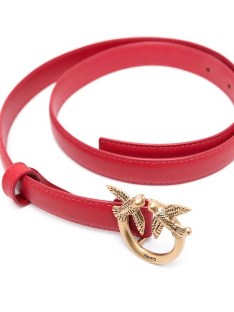 PINKO Love Birds thin leather belt - Red - zdjęcie produktu nr 2