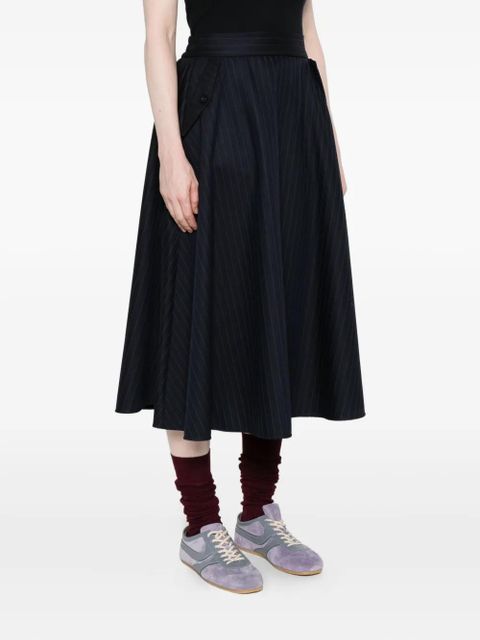 Golden Goose pinstripe button-detailing midi A-line skirt - Blue - zdjęcie produktu nr 2