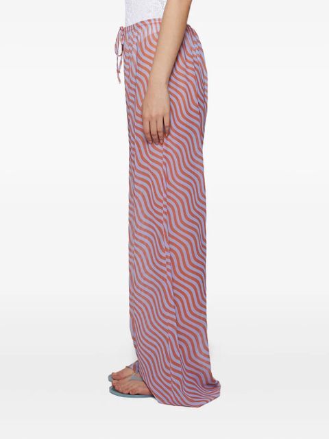 Bond-eye Riley wave-print drawstring trousers - Orange