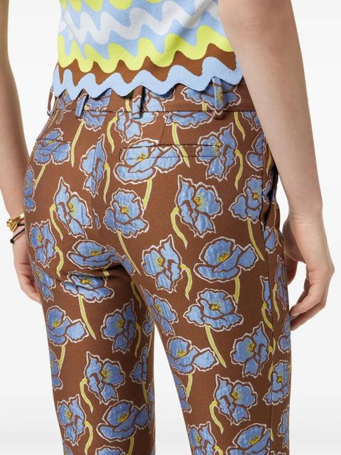 Versace Poppies jacquard flared trousers - Brown
