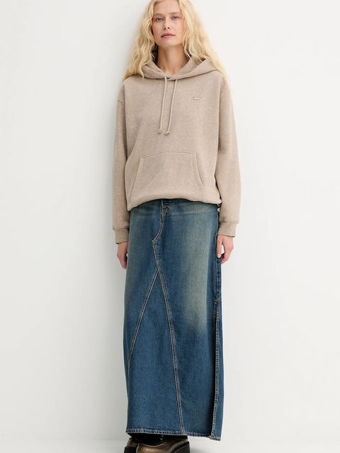 Levi's spódnica jeansowa kolor granatowy maxi prosta A8727