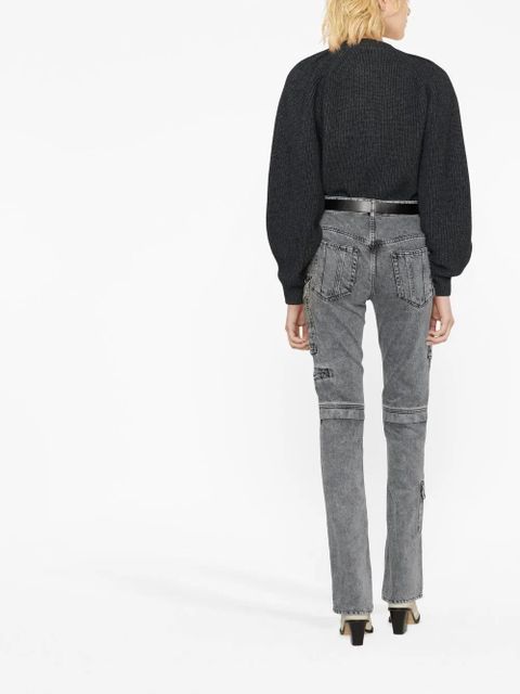 ISABEL MARANT Vokayo cargo straight-leg jeans - Grey