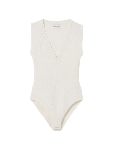 Claudie Pierlot ruffled V-neck top - Neutrals - zdjęcie produktu nr 1