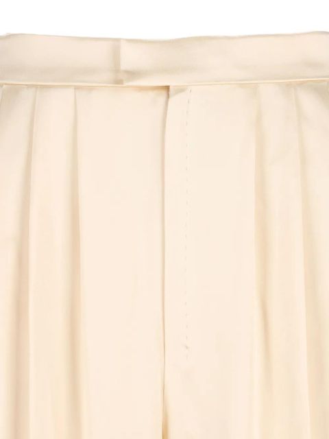 Saint Laurent pleated silk trousers - Neutrals