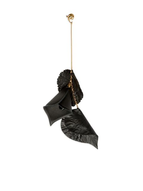 PUCCI leather flowers mono earring - Black - zdjęcie produktu nr 1