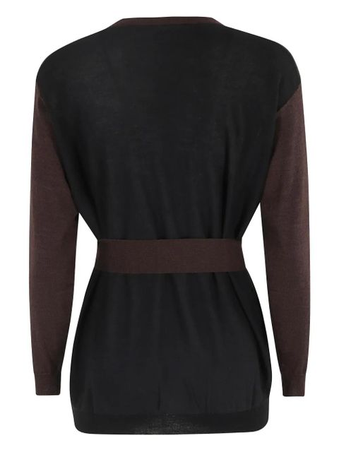 SOLOTRE belted cardigan - Brown - zdjęcie produktu nr 2