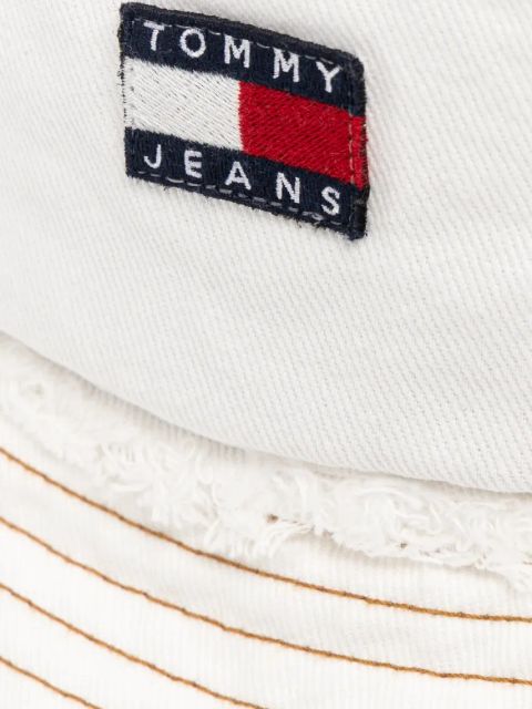 Tommy Jeans kapelusz jeansowy kolor biały bawełniany AW0AW17571