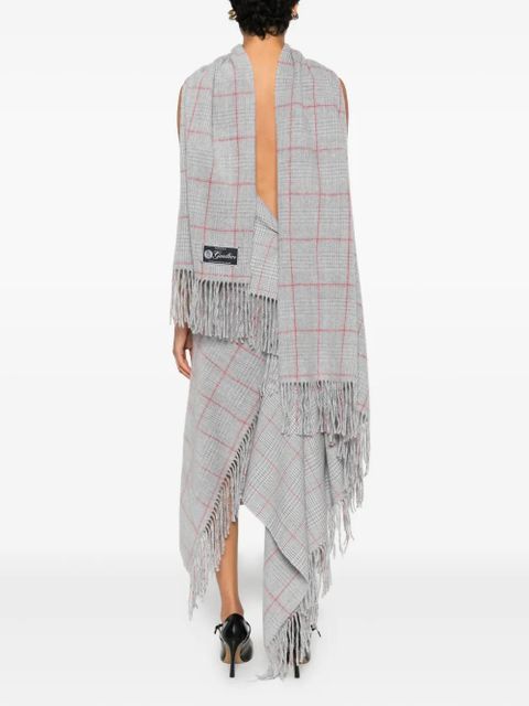 Jean Paul Gaultier fringed plaid dress - Grey
