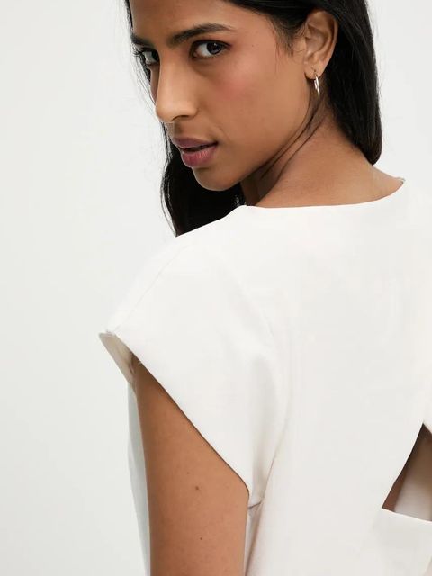 Answear.LAB sukienka kolor beżowy maxi dopasowana