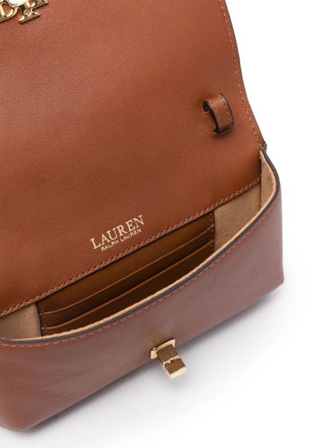 Lauren Ralph Lauren logo-lettering leather crossbody bag - Brown