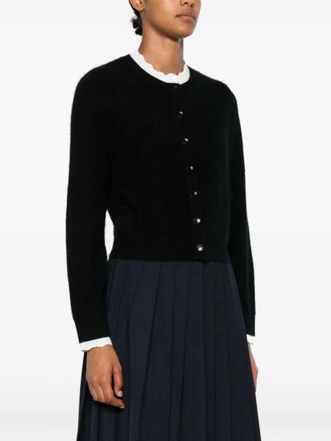 SANDRO buttoned scalloped-trim cardigan - Black - zdjęcie produktu nr 2