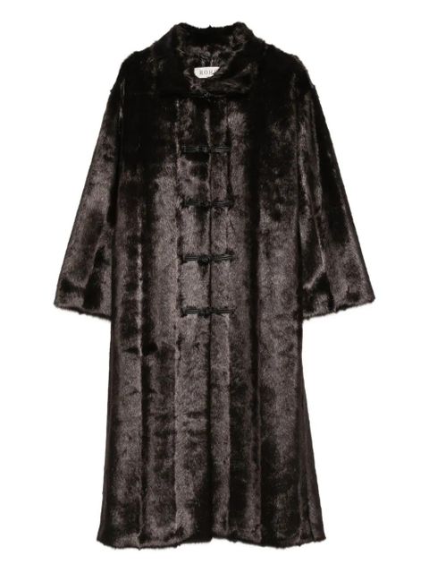 Róhe faux-fur buttoned coat - Brown