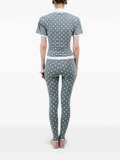 Rowen Rose polka-dots short-sleeves polo - Grey