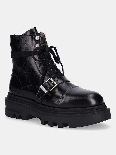 AllSaints workery skórzane Astrid Boot damskie kolor czarny na platformie W029FC