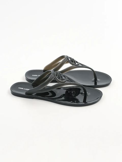 Karl Lagerfeld japonki JELLY THONG damskie kolor czarny na płaskim obcasie KL80007A - zdjęcie produktu nr 2