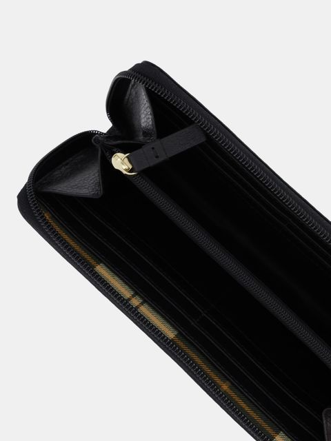 Barbour portfel skórzany damski kolor czarny LLG0038