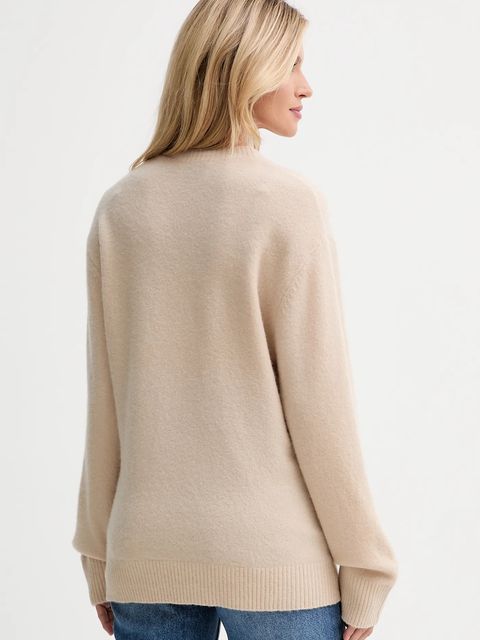 ISABELLE BLANCHE kardigan z dodatkiem wełny damski kolor beżowy IS25FW-M152-F007