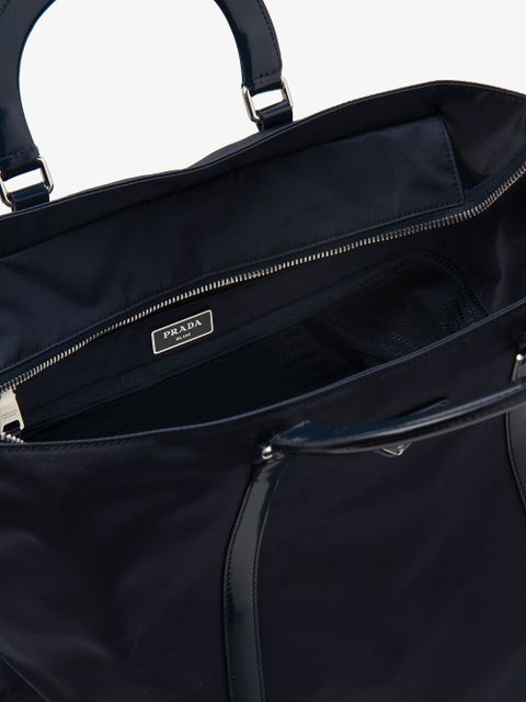 Prada logo plaque tote bag - Blue - zdjęcie produktu nr 2