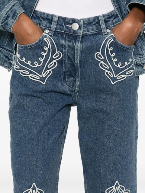 FARM Rio embroidered fringed jeans - Blue