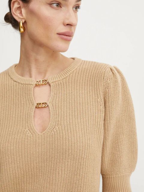 Twinset sweter damski kolor brązowy 251TP3172