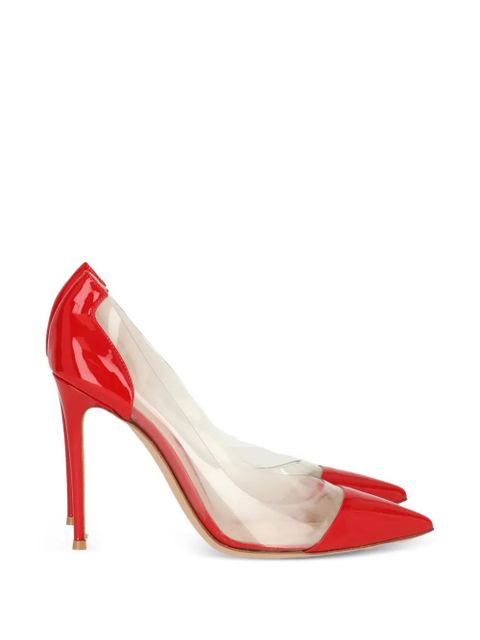 Gianvito Rossi Plexi pointed-toe pumps - Red - zdjęcie produktu nr 1