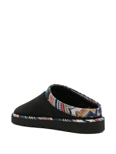 Missoni patterned-trim slippers - Black