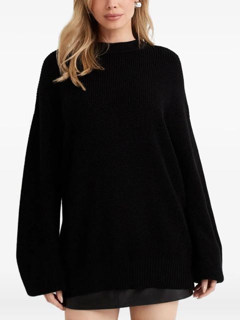 Aya Muse round-neck ribbed sweater - Black - zdjęcie produktu nr 2