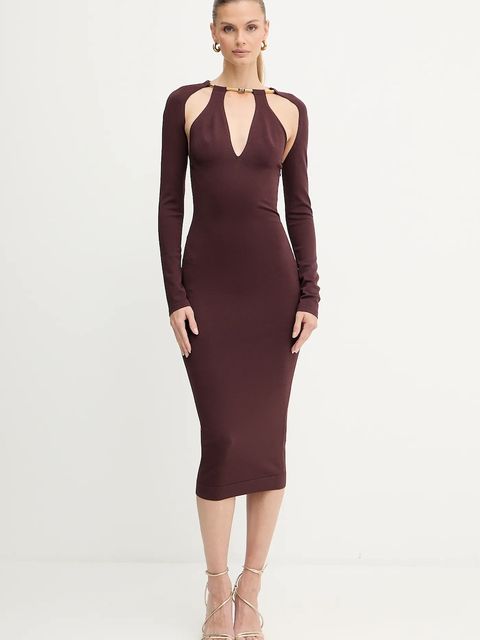 Elisabetta Franchi sukienka kolor bordowy midi dopasowana AM11S56E2 - zdjęcie produktu nr 1