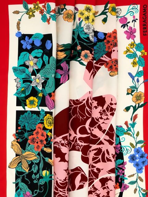 Ferragamo pegaso-print scarf - White