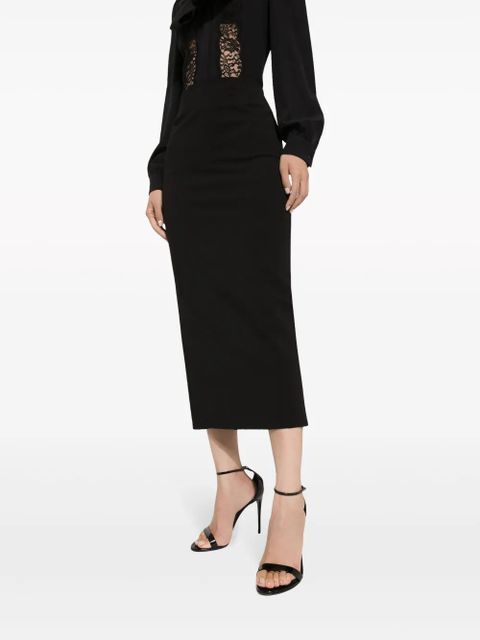 Dolce & Gabbana high-waisted straight midi skirt - Black