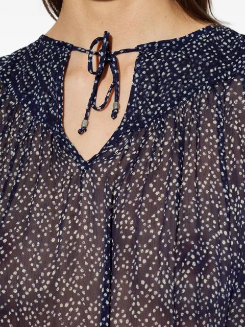 MARANT ÉTOILE Neslya ruffled printed top - Blue