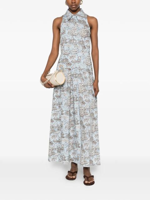 STAUD Romy polo-collar maxi dress - Blue - zdjęcie produktu nr 2