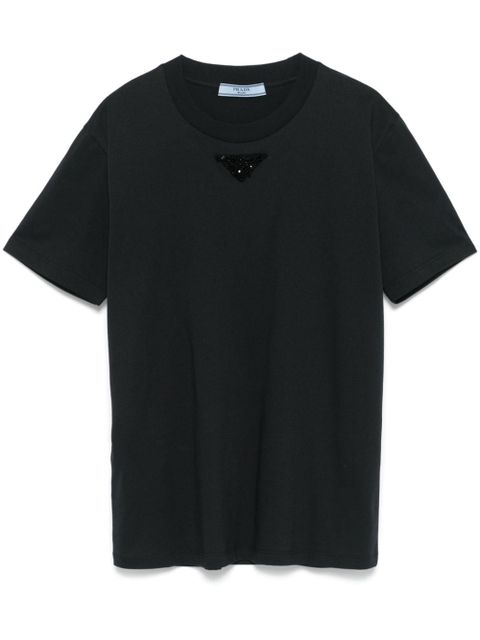 Prada bead-embellished T-shirt - Blue - zdjęcie produktu nr 1