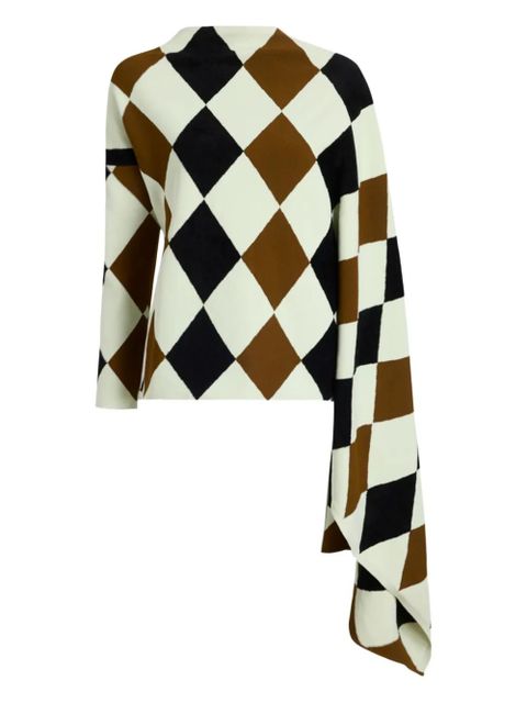 Proenza Schouler Vanne argyle-pattern top - Green - zdjęcie produktu nr 1