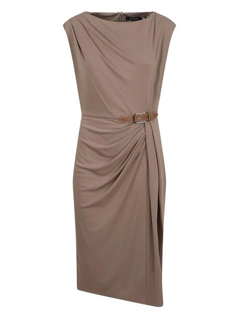 Lauren Ralph Lauren belt-detail midi dress - Neutrals - zdjęcie produktu nr 1