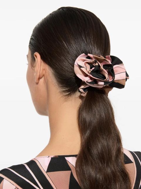 PUCCI silk hair tie with rose detail - Pink
