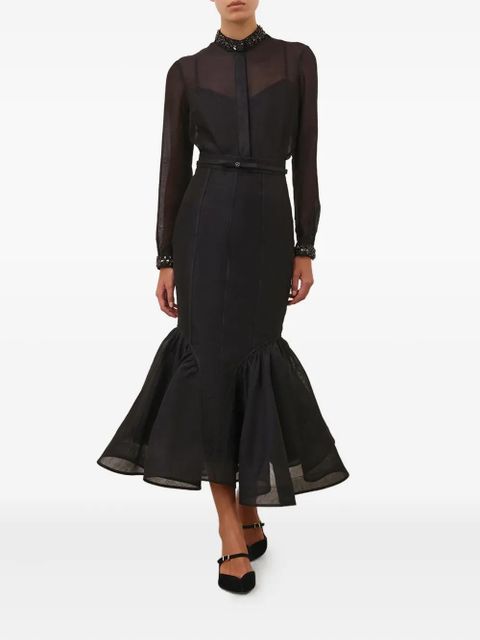 ZIMMERMANN Hypnotic panelled pencil midi skirt - Black - zdjęcie produktu nr 2