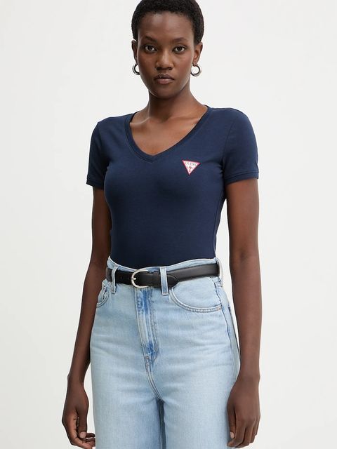 Guess t-shirt damski kolor granatowy W2YI45 J1314