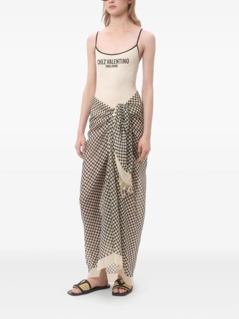 Valentino Garavani piqué swimsuit - Neutrals