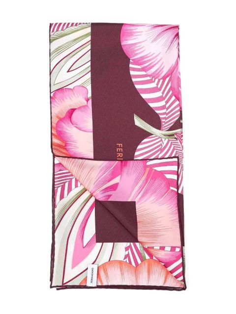 Ferragamo jacquard blossom print scarf - Pink - zdjęcie produktu nr 1