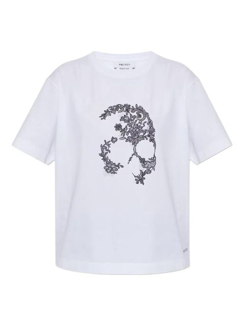 Alexander McQueen lace-skull T-shirt - White - zdjęcie produktu nr 1