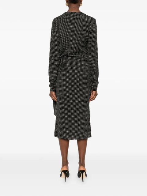 TOM FORD polka-dot belted midi dress - Black