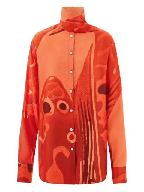 Ferragamo sash-detail silk shirt - Orange - zdjęcie produktu nr 1