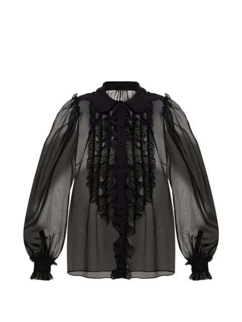 Dolce & Gabbana ruffled sheer blouse - Black - zdjęcie produktu nr 1