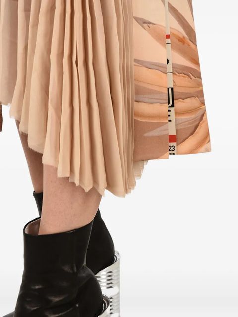 Maison Margiela pleated floral-print midi dress - Neutrals