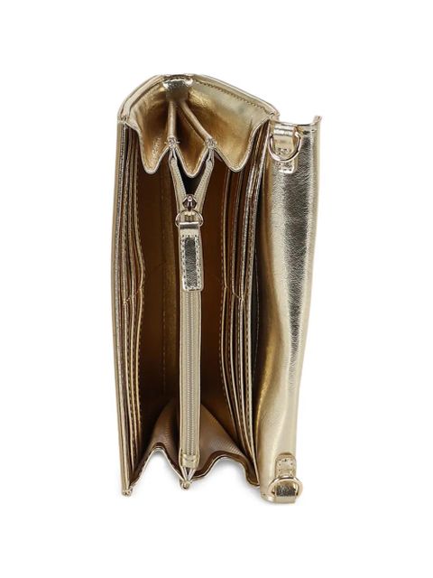 TWINSET logo-detail flap wallet - Gold