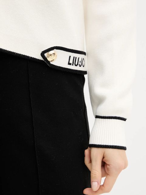 Liu Jo kardigan z domieszką jedwabiu damski kolor beżowy TF5250.MS59L