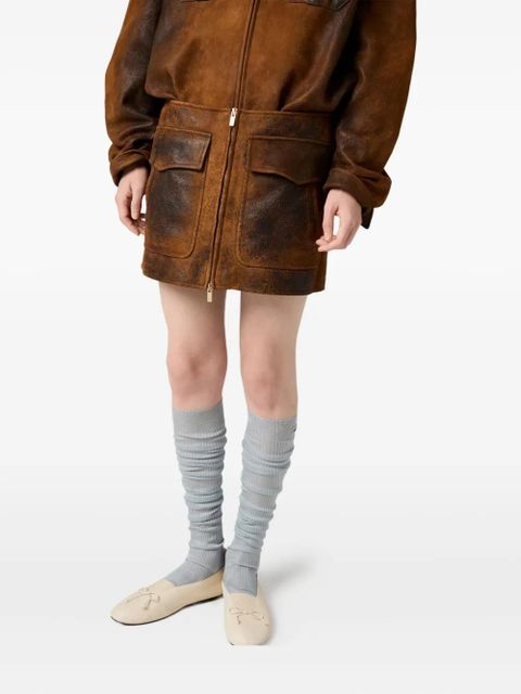 Miu Miu flap-pocket mini skirt - Brown