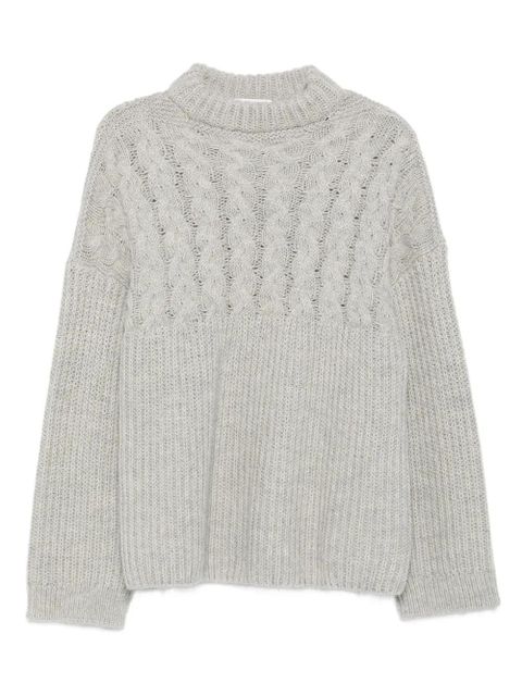 Cecilie Bahnsen cable-knit crew-neck sweater - Grey - zdjęcie produktu nr 1