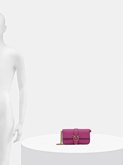 Pinko torebka skórzana kolor różowy 105353 A2OX - zdjęcie produktu nr 2